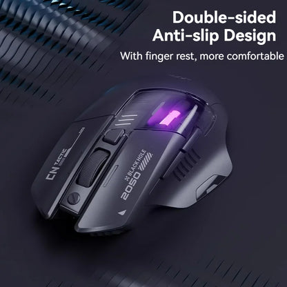 Inphic A9 Pro gamingmus med tre tilstande, farverig lysguide, strømindikator, justerbar DPI, makrodriver, ergonomisk, 12800DPI