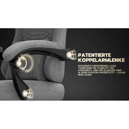 Ergonomic Gaming Chair Fabric Office Chair with Footrest, Adjustable Swivel Desk Chair with Headrest, Comfortable Racing Style Gaming Seat