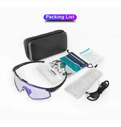 INBIKE Photochromic Cycling Sunglasses Professional Road Bike Riding Glasses for Men Bicycle Windproof Sand Goggles Bike Eyewear