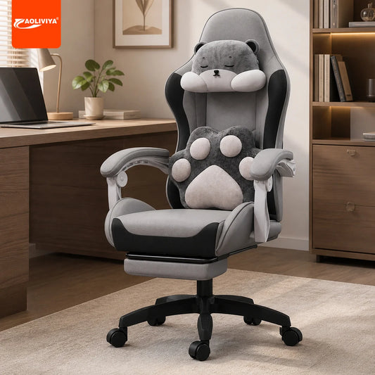 AOLIVIYA Gaming Chair Ergonomic Reclining Computer Chair with Footrest, Adjustable Swivel Gaming Chair for Streaming, Office & Long Sitting