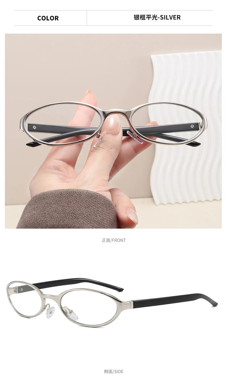 Retro Oval Design Sunglasses Women 2026 New Y2K Small Metal Frame UV400 Protection Vintage Punk Sun Glasses Fashion Eyewear