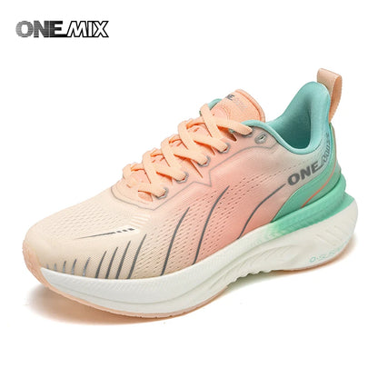 ONEMIX Women Sneakers Black Breathable Running Shoes for Woman 2024 Designer Free Shipping Pink Fashion Damping Sports Shoes