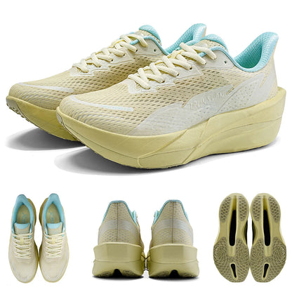 IRUNSVAN Carbon Fiber Sneakers für Einsteiger/Fortgeschrittene, atmungsaktive und bequeme Trainings-Laufschuhe mit dicker Sohle, unisex 130