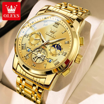 OLEVS 2859 Men’s Watch – A classic and luxurious model with Roman numerals, multifunctional, water-resistant, luminescent dial and high-quality quartz movement.