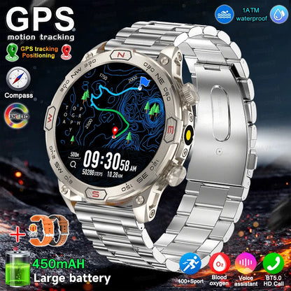 Men's Fashion Outdoor Sport GPS Smart Watch with AMOLED HD Screen, Heart Rate Monitor, and Waterproof Features