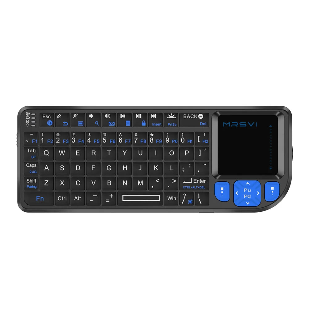 MRSVI Mini Tastiera Bluetooth A8 PLUS, tastiera wireless retroilluminata 2.4GHz con touchpad per Android TV Box, Mac, laptop, Windows