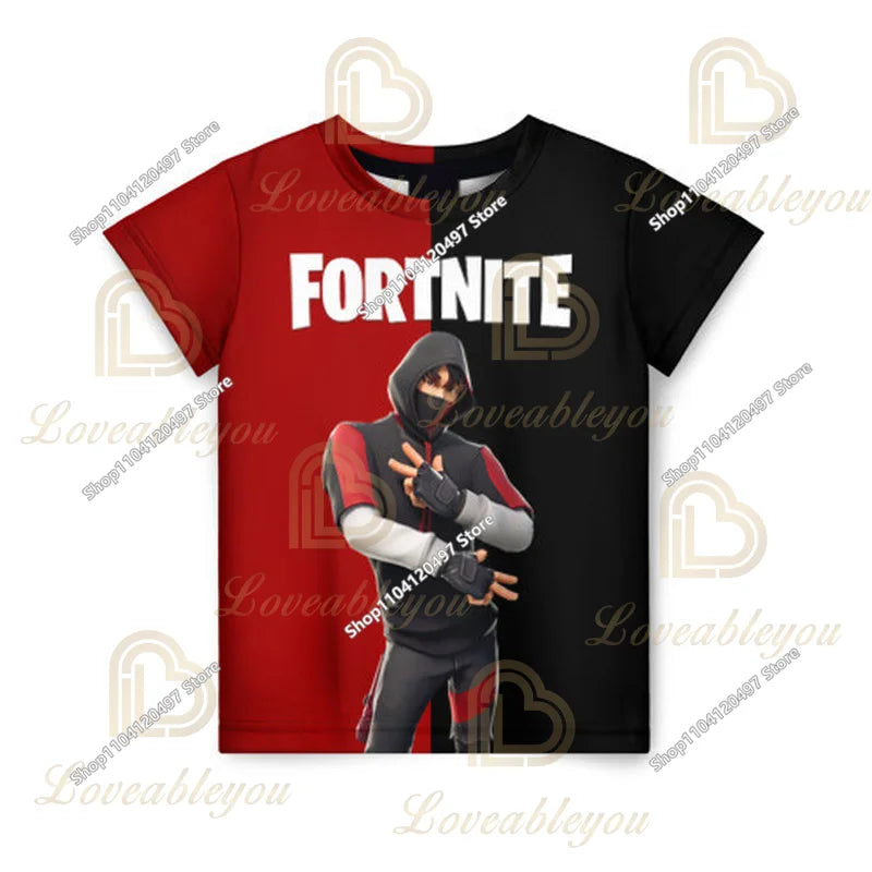 T-shirt Fortnite para Crianças Banana Peely, T-shirt para Homem e Mulher, T-shirt Battle Royale, Top de Verão Harajuku