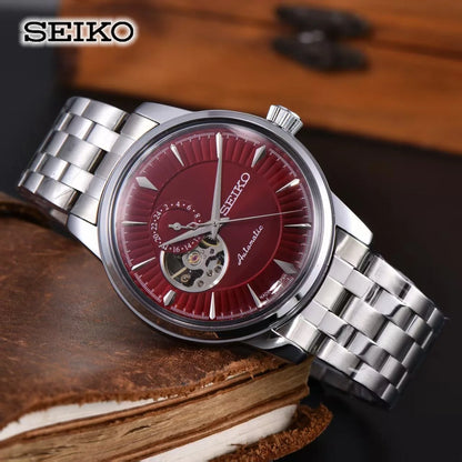 Seiko's new men's and women's business mechanical wristwatch, casual classic stainless steel strap, fashionable couple's watch
