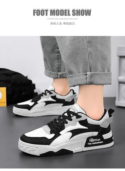 Pantofi sport noi de toamnă pentru bărbați, pantofi confortabili cu platformă pentru bărbați, tendință 2023, pantofi vulcanizați cu șireturi, sneakers casual albi, zapatillas