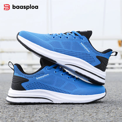 Baasploa Men Running Shoes Brand Male Designer Mesh Casual Sneakers Lightweight Lace-Up New Male Outdoor Sports Tennis Shoe