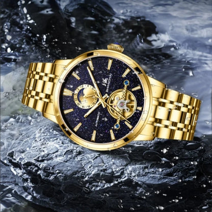 Ceasuri pentru bărbați Shanghai Watch Flywheel cu calendar, cadran Starlight, ceas de mână mecanic automat, oțel inoxidabil 316L, model S8609