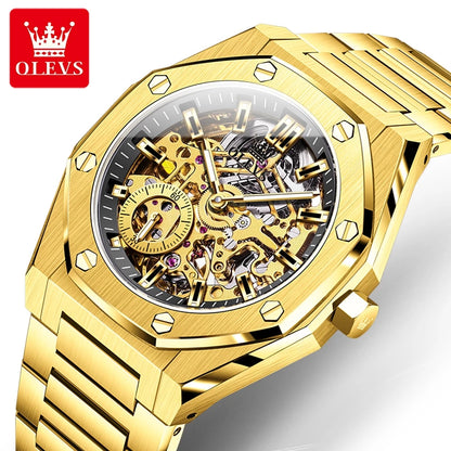 OLEVS 6669 Fully hollow men's watch luxury automatic mechanical watch men's 30M waterproof Man Wristwatches