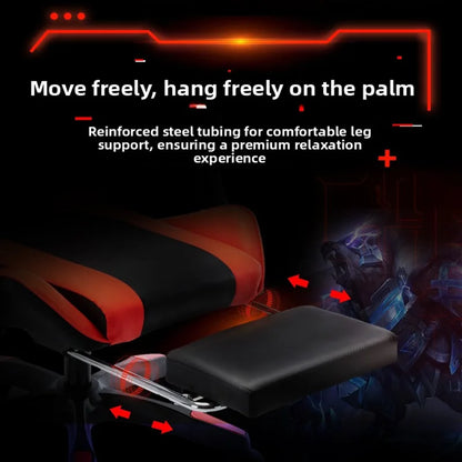 Gaming chair with lumbar soft pillow support and adjustable height footrest, an ergonomic computer gaming chair.