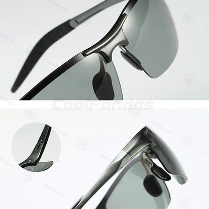 CoolPandas Photochromic Sunglasses Men Polarized Rimless Outdoor Sport Driving Glasses Day Night Chamelon Goggle zonnebril heren