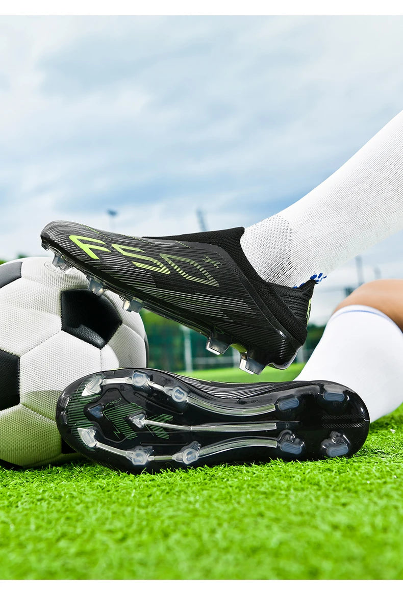 Nouvelles chaussures de football pour hommes, crampons antidérapants pour terrain en herbe, chaussures de football montantes de haute qualité, baskets de futsal, chaussures d'intérieur, chaussures d'extérieur, meilleures