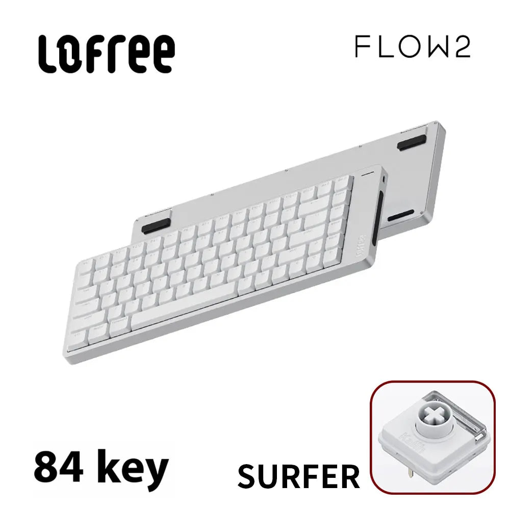 Tastiera meccanica Lofree FLOW2 Business Office, wireless Bluetooth e cablata, silenziosa con suono delicato, compatibile, mute, blocco in alluminio