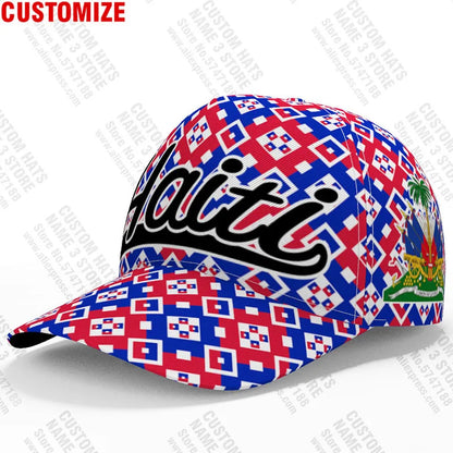 Haiti Free Custom College Name Number Team Logo Hat Hti Country Travel French Nation Haitian Republic Flag Baseball Cap