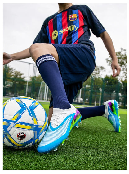 Nouvelles chaussures de football pour hommes, ultralégères, pour l'entraînement en extérieur, livraison directe, chaussures de foot à crampons longs FG antidérapantes