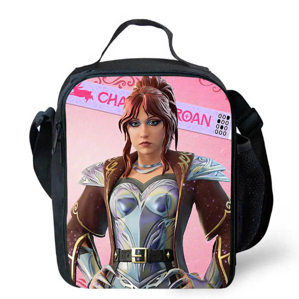 Lunch Bags for Children,Cartoon Fort-nite School Picnic Bags for Girls Boys,Kids Insulated Cooler Lunch Bags Portable Lightweigh