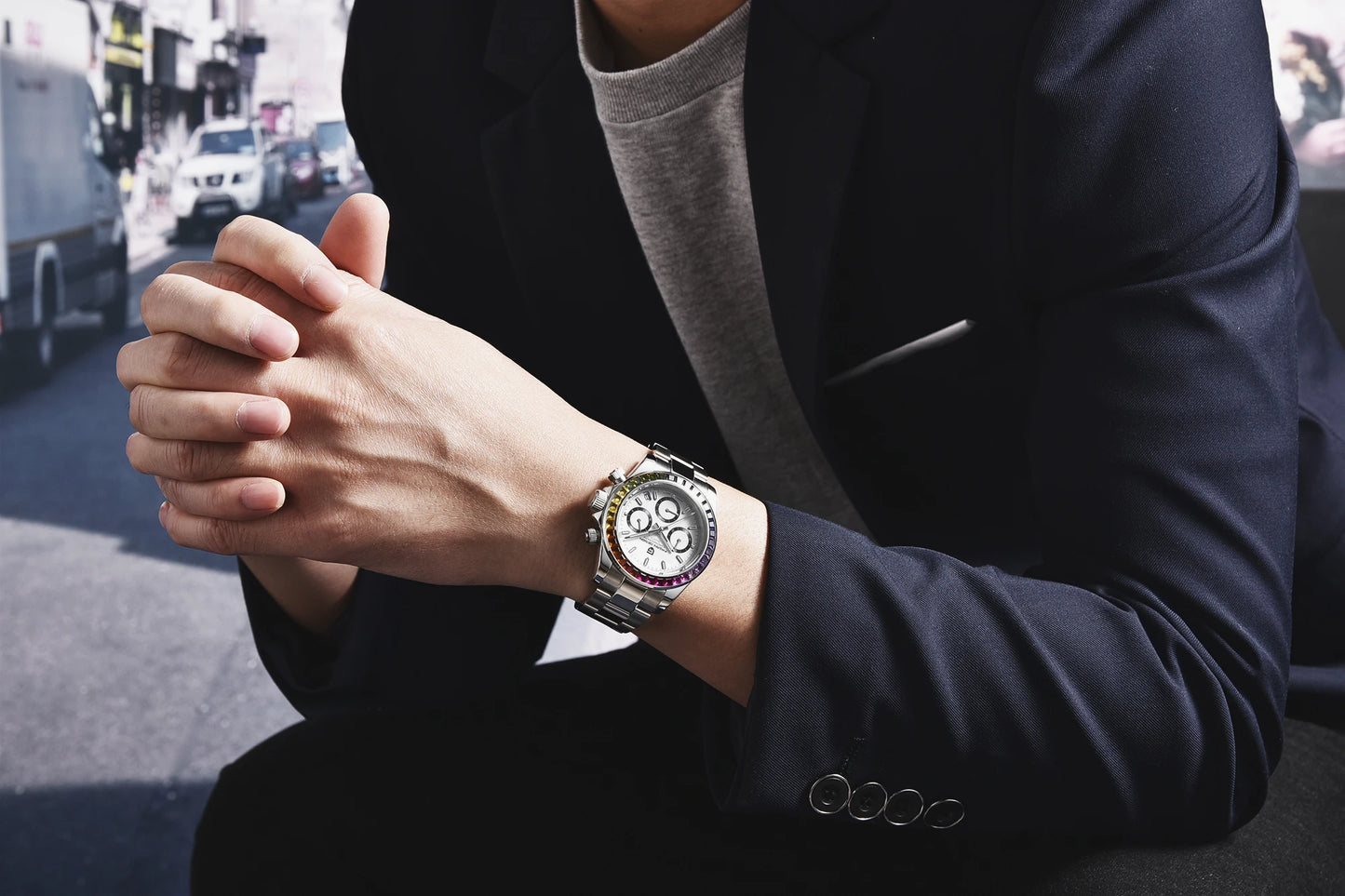 PAGANI DESIGN Men Exquisite Quartz Watch Luxury Choice VK63 Sapphire Mirror Stainless Steel Calendar Small Three-Pin Chronograph