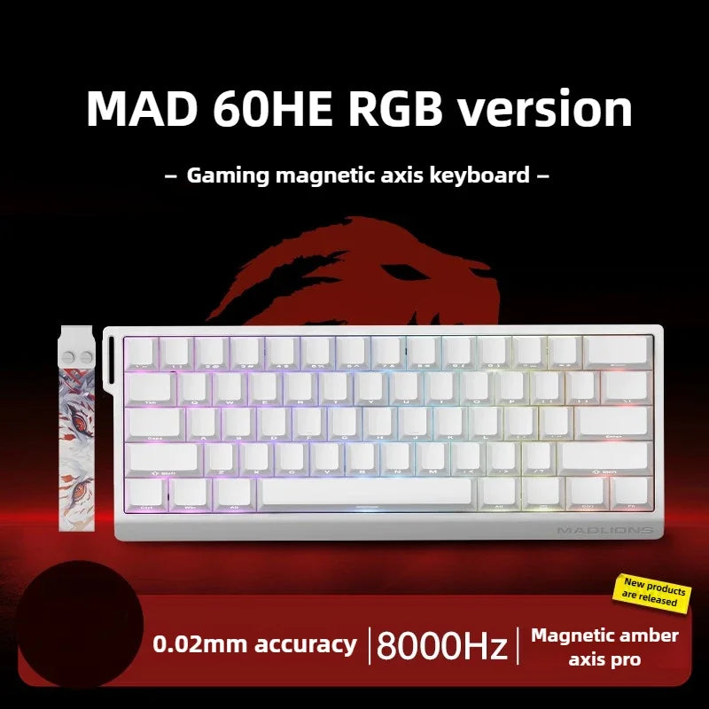 FGG MAD60 Gaming RGB Magnetic Axis Keyboard Game Dedicated Full Key Hot Swap Quick Response Entry Level Custom Gaming Keyboard