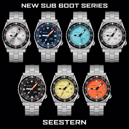 SEESTERN SUB600T V3 Mens Watch Automatic Diving Sapphire Wristwatch NH35 Movement Ceramic Bezel Luminous Date Jubilee Waterproof