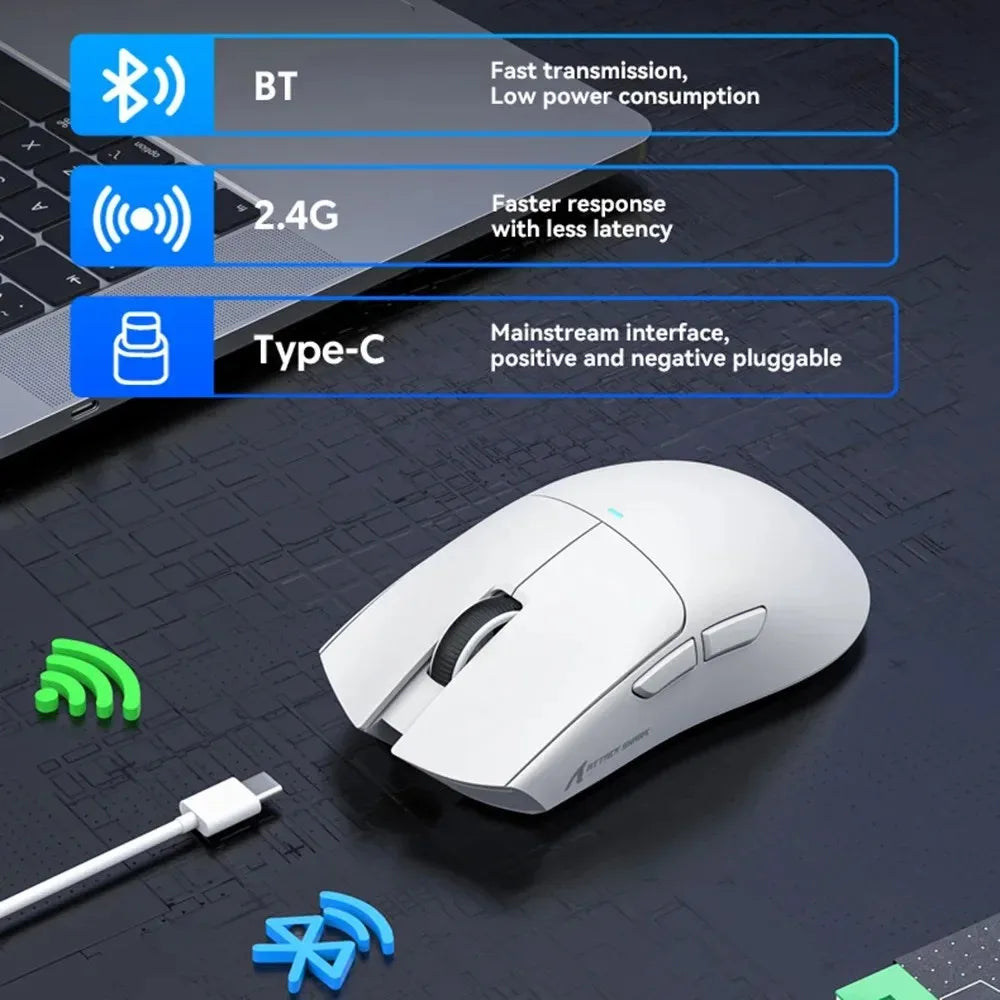 ATTACK SHARK X11SE ultraleichte kabellose Gaming-Maus, 20Millionen Klicks Lebensdauer, PAW3311 Gaming, 22KDPI, 400IPS, 40G, 1KHz, 65 Stunden, 30mAH
