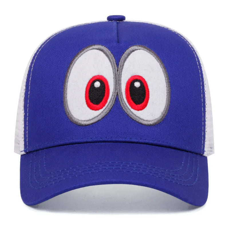 Jeu d'animation Super Luigi Brothers - Casquette de cosplay - Casquette de baseball brodée avec de grands yeux rigolos - Casquette à visière ajustable - Casquette de soleil