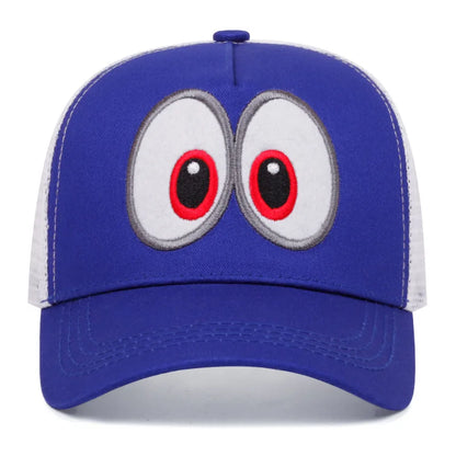 Jeu d'animation Super Luigi Brothers - Casquette de cosplay - Casquette de baseball brodée avec de grands yeux rigolos - Casquette à visière ajustable - Casquette de soleil