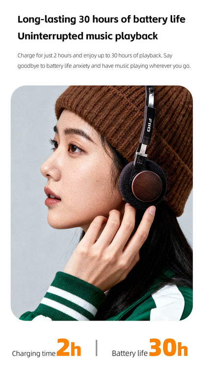 FIIO EH11 On-Ear-Bluetooth-Kopfhörer – Hi-Res LDAC kabelloses Bass-Headset, 30H Akku, Dual-Device-Verbindung & leichtes Retro-Design