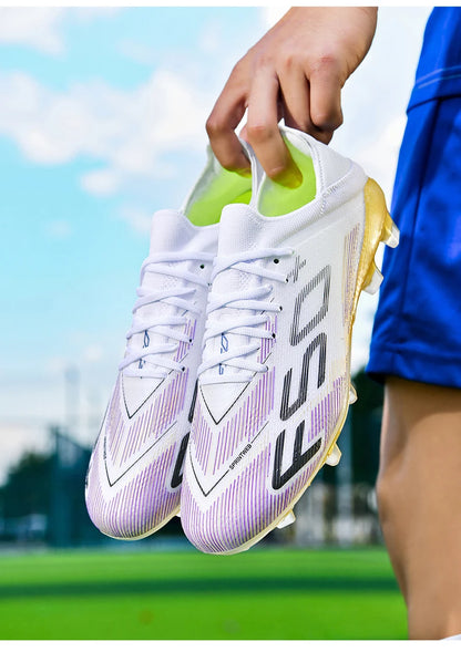 Nouvelles chaussures de football pour hommes, crampons antidérapants pour terrain en herbe, chaussures de football montantes de haute qualité, baskets de futsal, chaussures d'intérieur, chaussures d'extérieur, meilleures