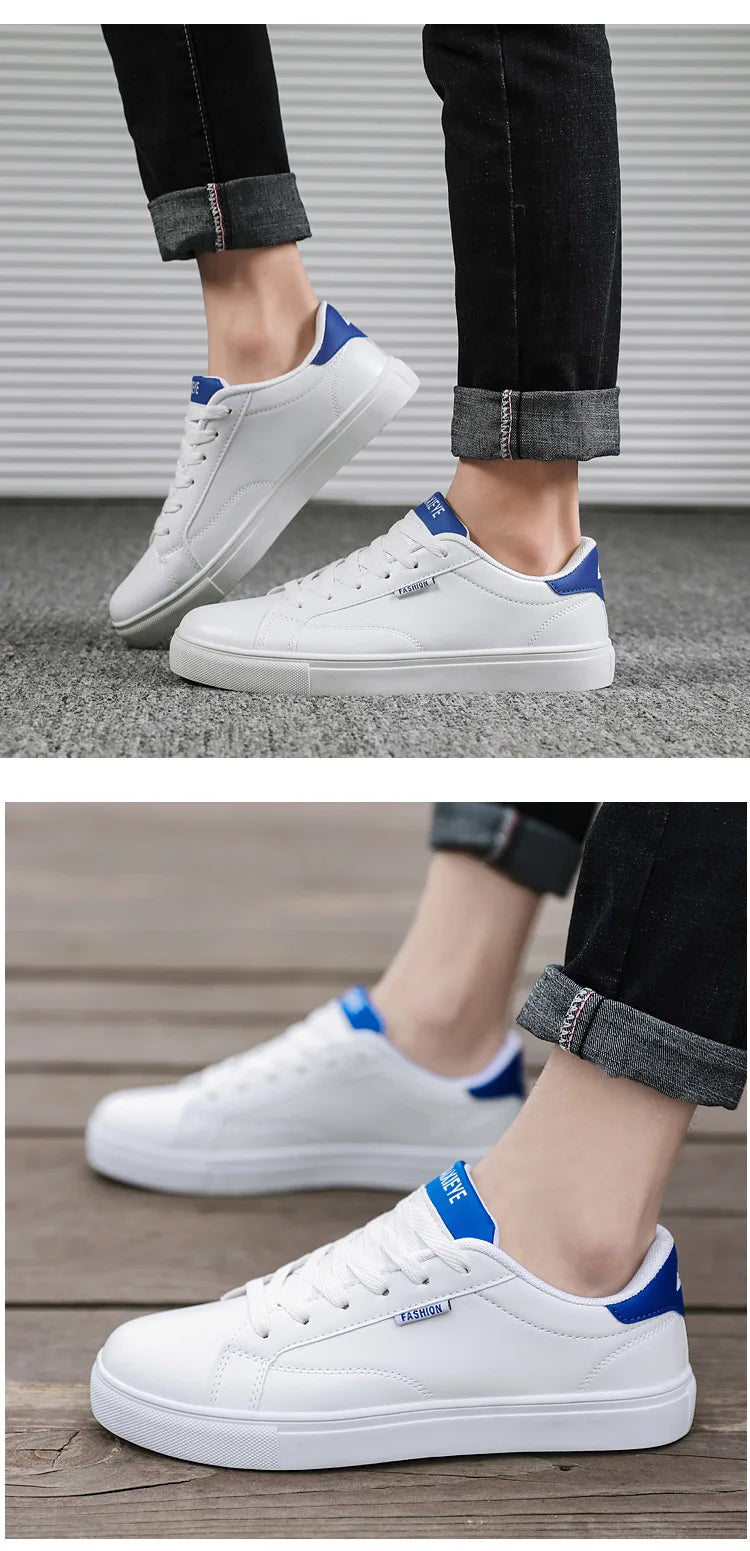 Men's Casual Skateboarding Shoes White Outdoor Leisure Sneakers Breathable Walking Shoes Flat Shoes Chaussure Homme 39-48