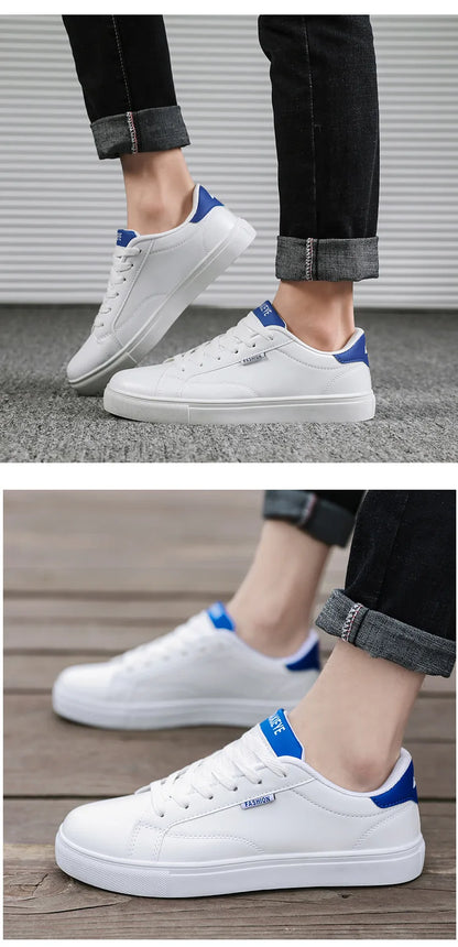 Men's Casual Skateboarding Shoes White Outdoor Leisure Sneakers Breathable Walking Shoes Flat Shoes Chaussure Homme 39-48