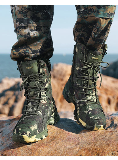Hiking Shoes Men Boots Wear-resistant Breathable Casual Sports Shoes Men Ankle Boots Comfortable Outdoor High-top Boots Men