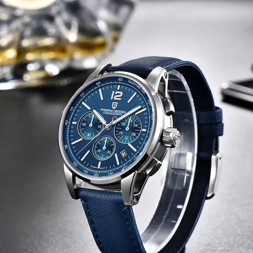 Pagani Design For Mens Watch Chronograph Japan Vk63 Sport Quartz Wristwatch Sapphire Date 100m Waterproof Reloj Hombr Masculino