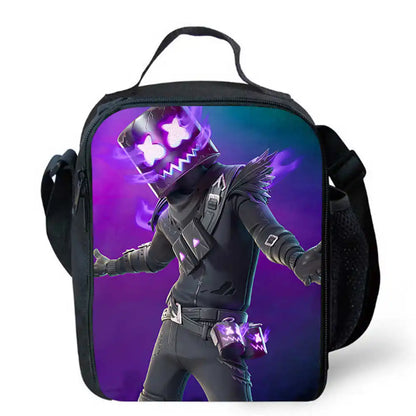 Lunch Bags for Children,Cartoon Fort-nite School Picnic Bags for Girls Boys,Kids Insulated Cooler Lunch Bags Portable Lightweigh