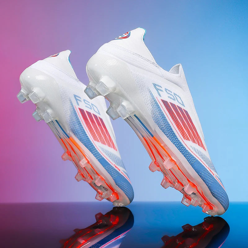 Chaussures de football pour hommes, crampons d'entraînement, chaussures de soccer FG ultralégères et respirantes, livraison directe, crampons longs pour matchs sportifs, baskets d'intérieur