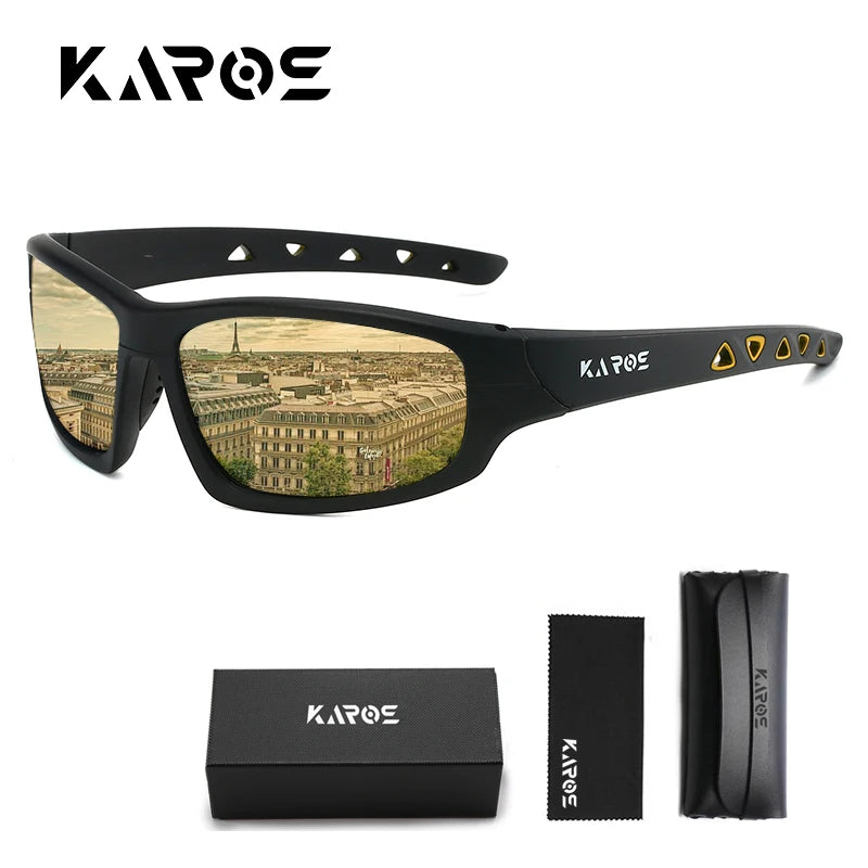 KAROS HD Polarized Anti-UV Sports Sunglasses Men Women Hiking Cycling Goggles with Complete Packaging Set YZ2029