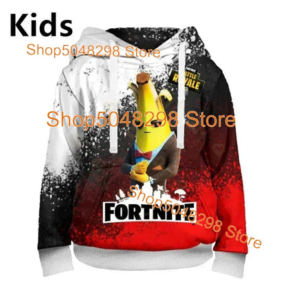 Men’s and Women’s Hoodie with 3D Battle Royale Fortnite Victory Print, Hooded Streetwear Sweatshirts for Boys and Girls