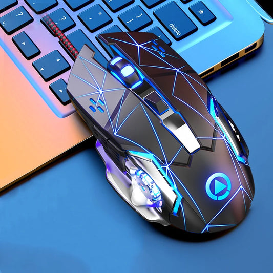 Rato Gaming USB com Fio, 6 Botões, Retroiluminado, Ergonómico, DPI Ajustável, Rato Ótico para PC Gamer e Computador de Secretária