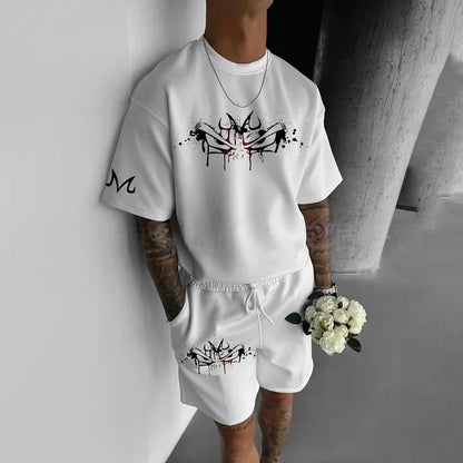 2026 Cartoon Dragon Ball T-shirt til børn, top med T-shirt og shorts, todelt sæt, sommer-T-shirt til drenge + shorts, strandshorts