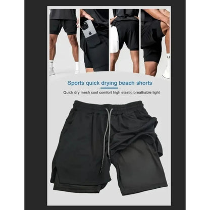 Dragon Ball Goku Vegeta Anime Printed Double-layered Shorts, American Sporty Summer Fashion Shorts for Men and Women