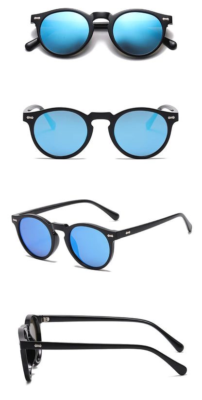 Peekaboo polarized sunglasses for men korean fashion driving round sun glasses for women uv400 green brown summer accessories