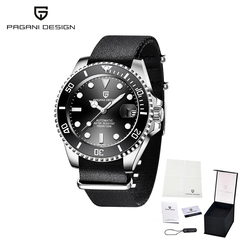 PAGANI DESIGN Diving Watch Mechanical Automatic Watch 316L Stainless Steel UltraBright Luminous Watch Top Luxury Watches for Man