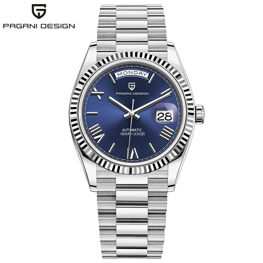 2026 New PAGANI DESIGN Enamel Dial DD36 Luxury Silver Gold Automatic Watch For Men AR Sapphire crystal Mechanical Wristwatch Men