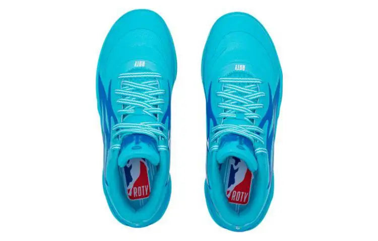 Baskets Puma MB.02 Rookie of the Year, bleu, modèle Blue Atoll Ultra Blue, 377586-01.