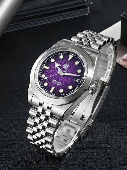 San Martin New 39mm Sport Watch Enamel Dial NH35 Automatic Mechanical Men Dress Watch Sapphire Waterproof 100m Luminous SN0053