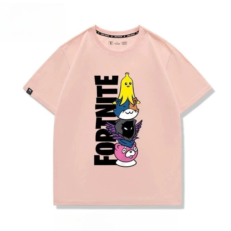 New Fortnite short-sleeved creative high-value cartoon cartoon cool printed men's and women's breathable sweat-absorbent T-shirt