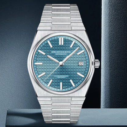 2026 New 37MM SPECHT&SOHNE Men Automatic Mechanical Watches Japan 8215 Movt Sapphire Ice Blue Stainless Steel Relogio Masculino