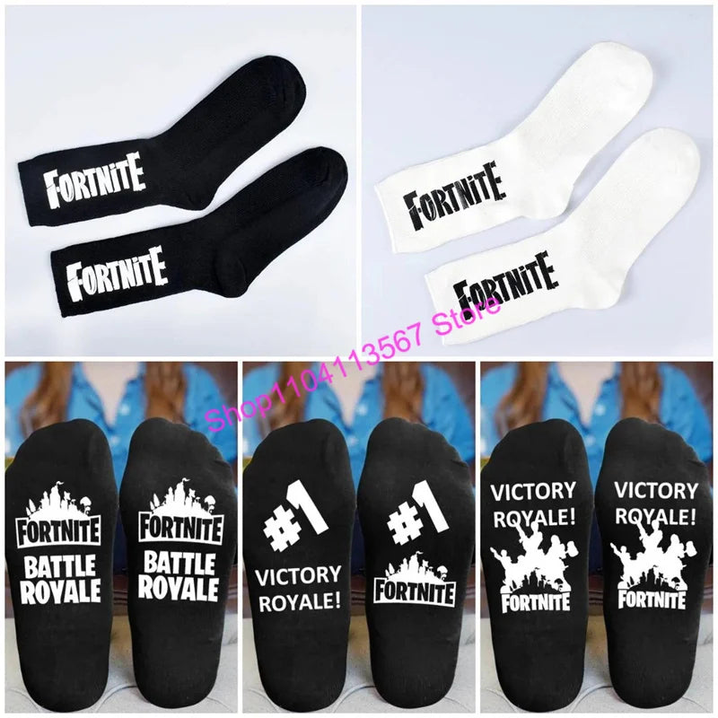 Hot Game Fortnited 1 Pair Socks for Men Women Soft Durable Sock Victory Royale Keep Warm Casual Cotton Socks Hosiery Gift